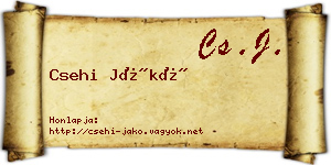 Csehi Jákó névjegykártya